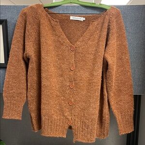 Rust brown colored cardigan